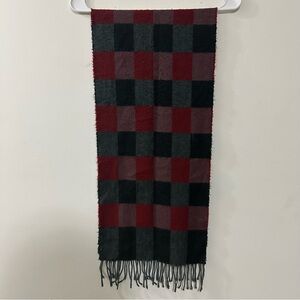 Christian Dior‎ Scarf Cashmaire 100% Acrylic Unisex Red Plaid Made in France
